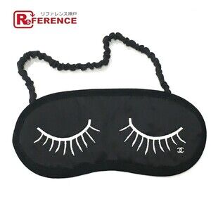 Chanel CC Coco Mark Eye Mask Pouch Silk Face Black